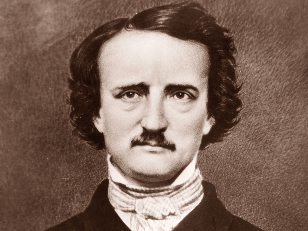 Poster Artistico Edgar Allan Poe Con Occhiali Rosa - Stampa Minimalista 20x25 Cm
