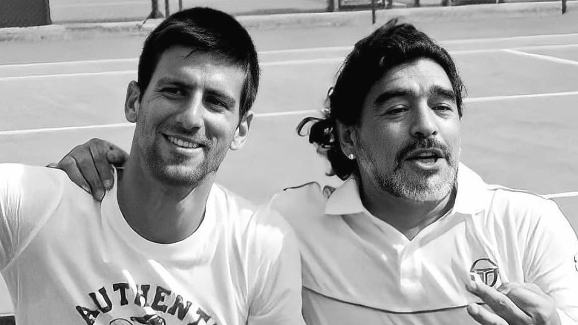 Novak Djokovic con Maradona