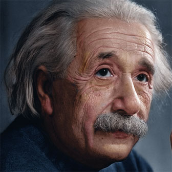 Foto quadrata di Albert Einstein