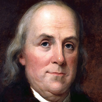 Foto quadrata di Benjamin Franklin