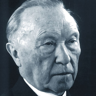 Foto quadrata di Konrad Adenauer