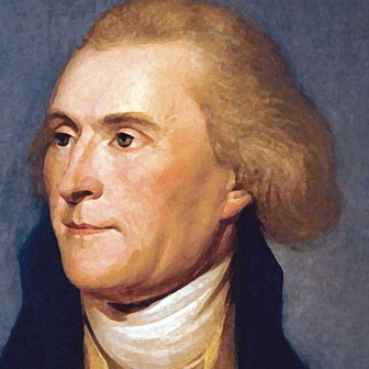 Foto quadrata di Thomas Jefferson