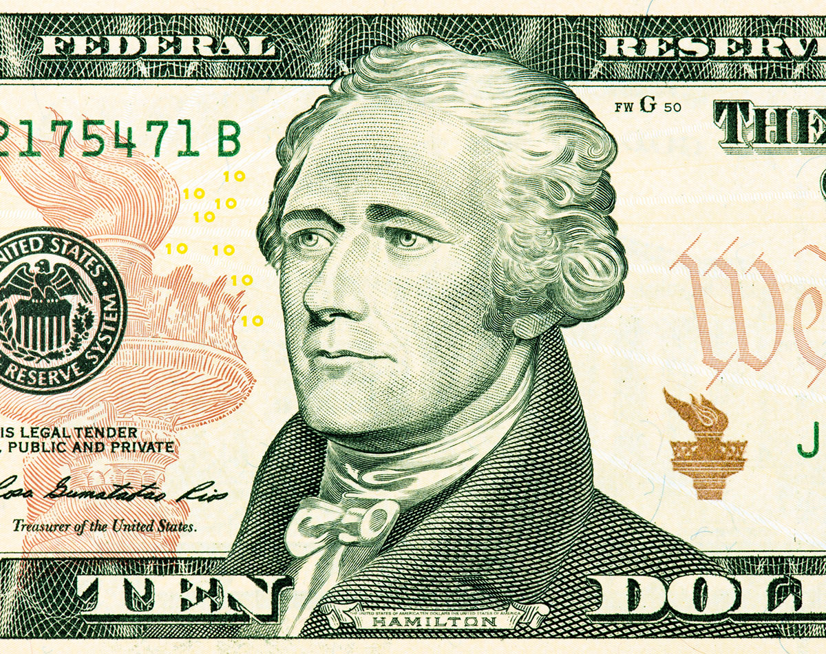 Alexander Hamilton sui 10 dollari