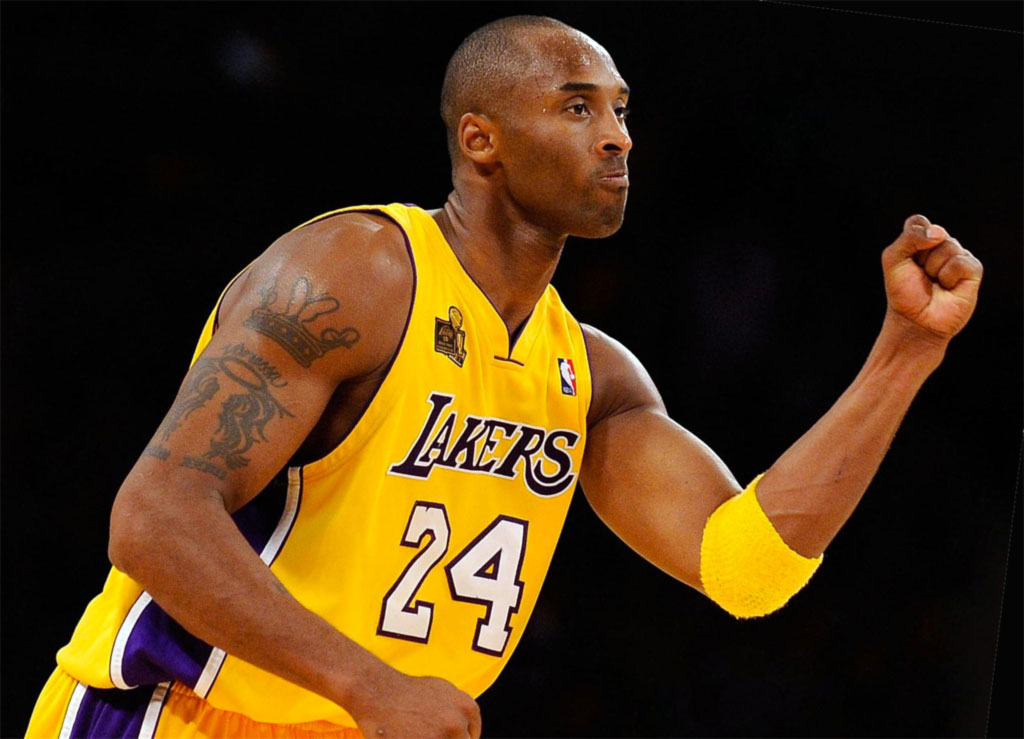 Kobe Bryant con la maglia dei Los Angeles Lakers