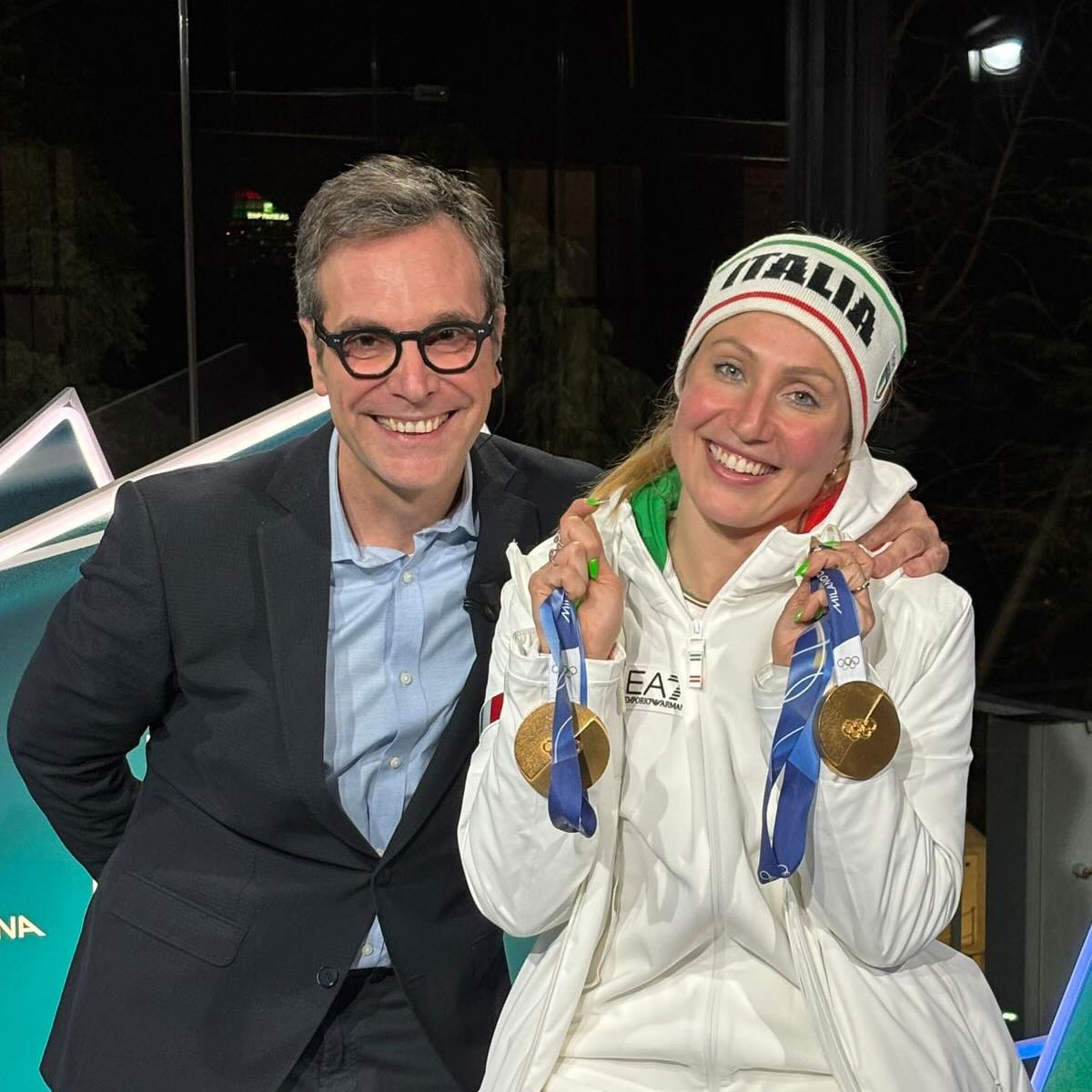 Marco Lollobrigida con Francesca Lollobrigida